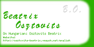beatrix osztovits business card